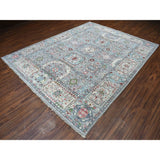 Shahbanu Rugs Peshawar With Mamluk Design With Pop Of Color Hand Knotted Oriental Rug (7'10" x 10'1") - 7'10" x 10'1"