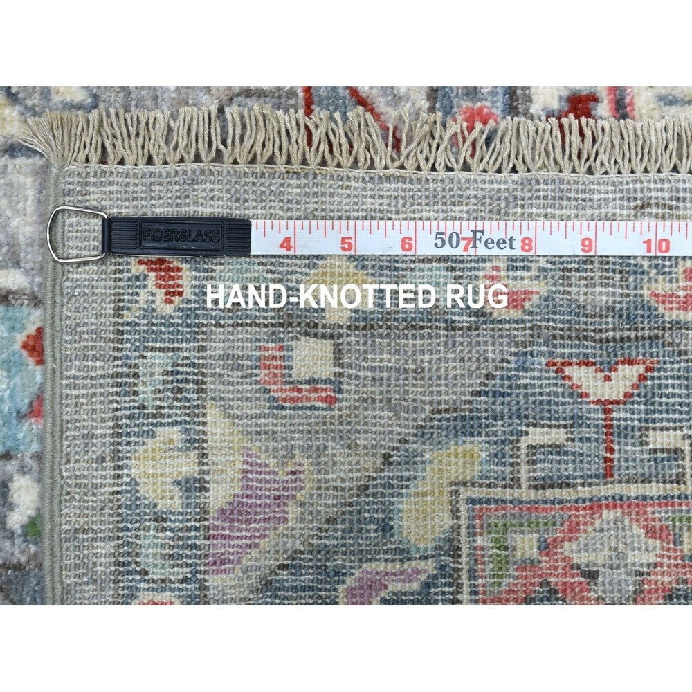 Shahbanu Rugs Peshawar With Mamluk Design With Pop Of Color Hand Knotted Oriental Rug (7'10" x 10'1") - 7'10" x 10'1"