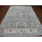 Shahbanu Rugs Peshawar With Mamluk Design With Pop Of Color Hand Knotted Oriental Rug (7'10" x 10'1") - 7'10" x 10'1"