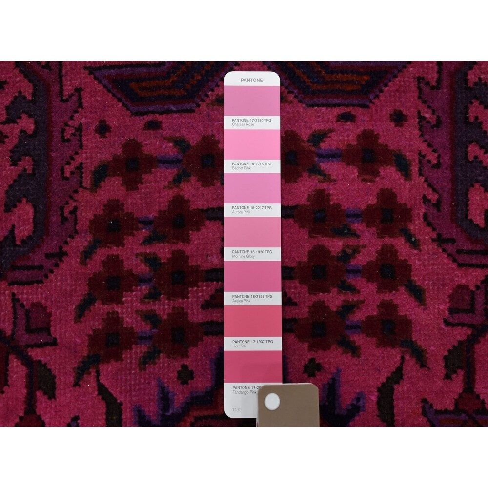 Shahbanu Rugs Pink Overdyed Persian Tabriz Worn Pile Hand Knotted Pure Wool Oriental Rug (9'9" x 12'8") - 9'9" x 12'8"
