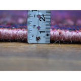 Shahbanu Rugs Pink Overdyed Persian Tabriz Worn Pile Hand Knotted Pure Wool Oriental Rug (9'9" x 12'8") - 9'9" x 12'8"
