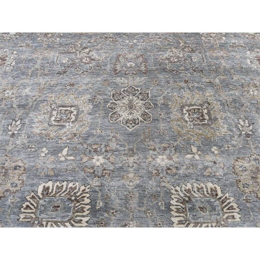 Shahbanu Rugs Pure Silk Vintage Tabriz Design Oversize Hand-Knotted Oriental Rug (11'9" x 15'0") - 11'9" x 15'0"