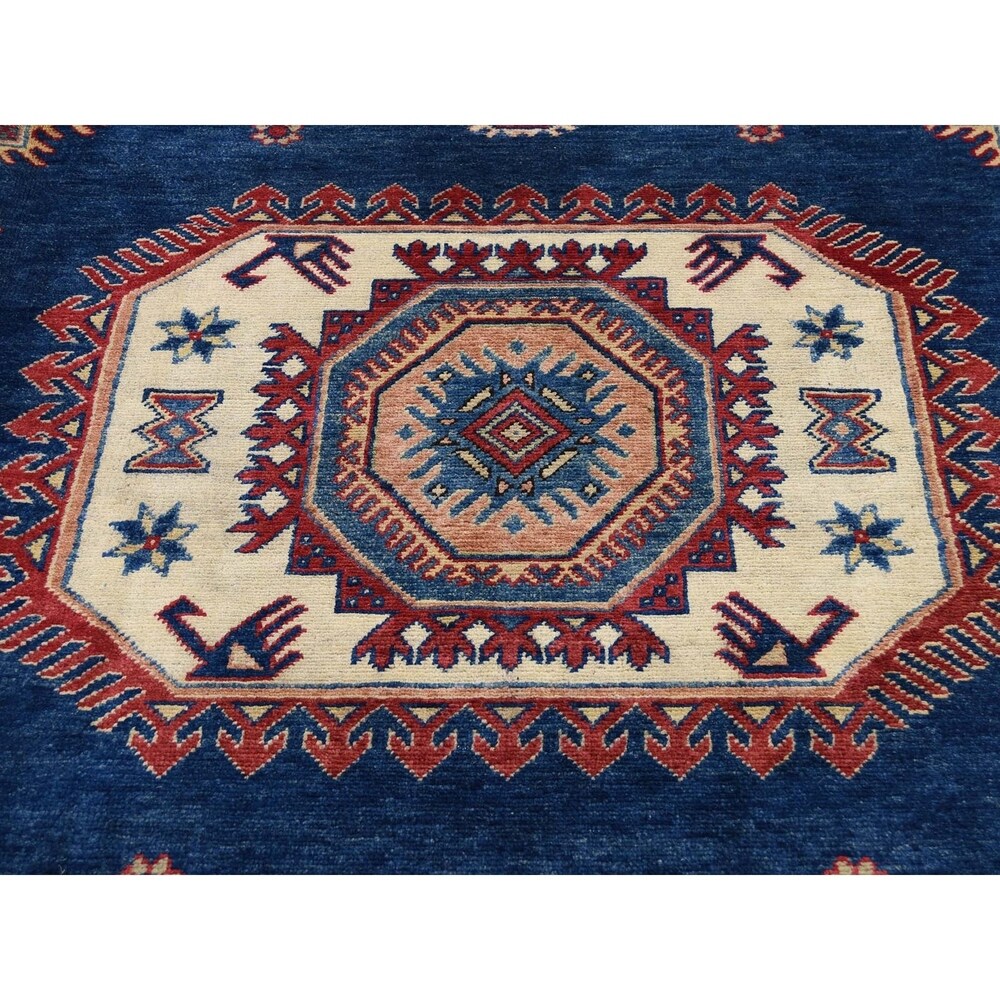 Shahbanu Rugs Pure Wool Hand-Knotted Special Kazak Oriental Rug (10'2" x 13'9") - 10'2" x 13'9"