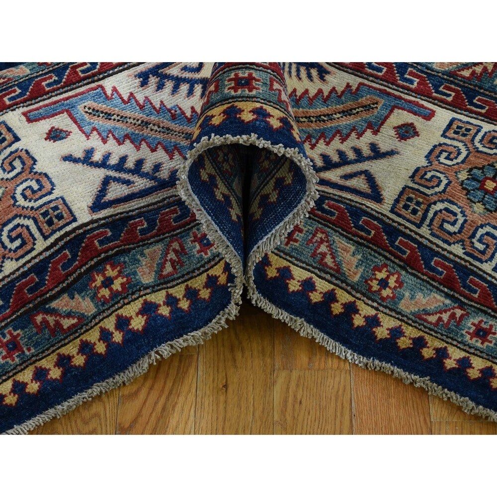 Shahbanu Rugs Pure Wool Hand-Knotted Special Kazak Oriental Rug (10'2" x 13'9") - 10'2" x 13'9"