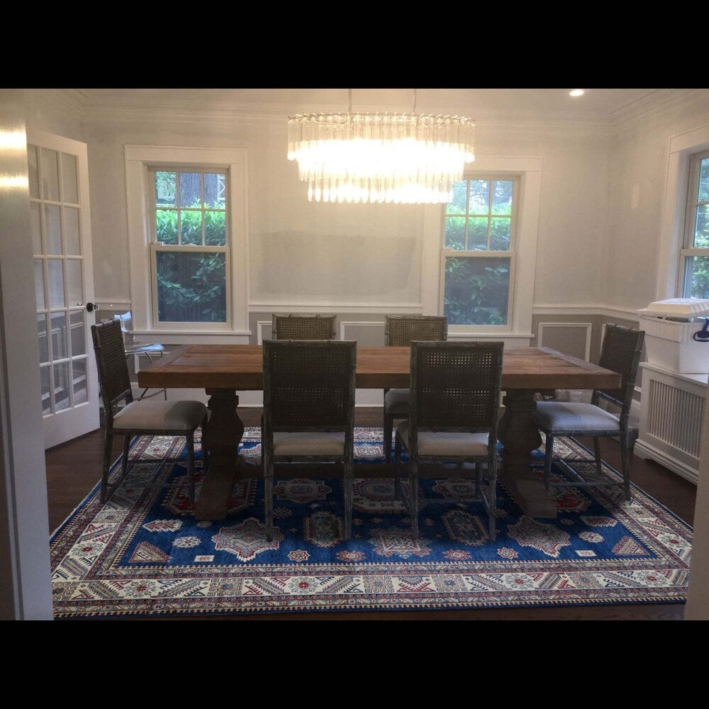 Shahbanu Rugs Pure Wool Hand-Knotted Special Kazak Oriental Rug (10'2" x 13'9") - 10'2" x 13'9"