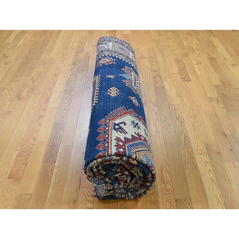 Shahbanu Rugs Pure Wool Hand-Knotted Special Kazak Oriental Rug (10'2" x 13'9") - 10'2" x 13'9"