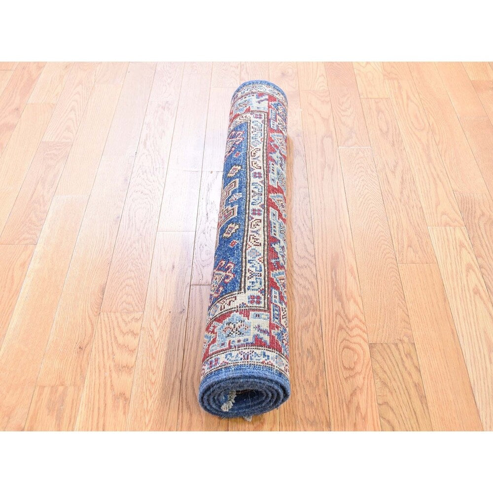 Shahbanu Rugs Pure Wool Hand-Knotted Special Kazak Oriental Rug (3'0" x 4'9") - 3'0" x 4'9"