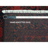 Shahbanu Rugs Red Bokara Design Afghan Andkhoy Pure Wool Hand Knotted Oriental Rug (6'10" x 9'8") - 6'10" x 9'8"
