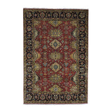 Shahbanu Rugs Red Karajeh Design Pure Wool Hand-Knotted Oriental Rug (3'10" x 6'0") - 3'10" x 6'0"