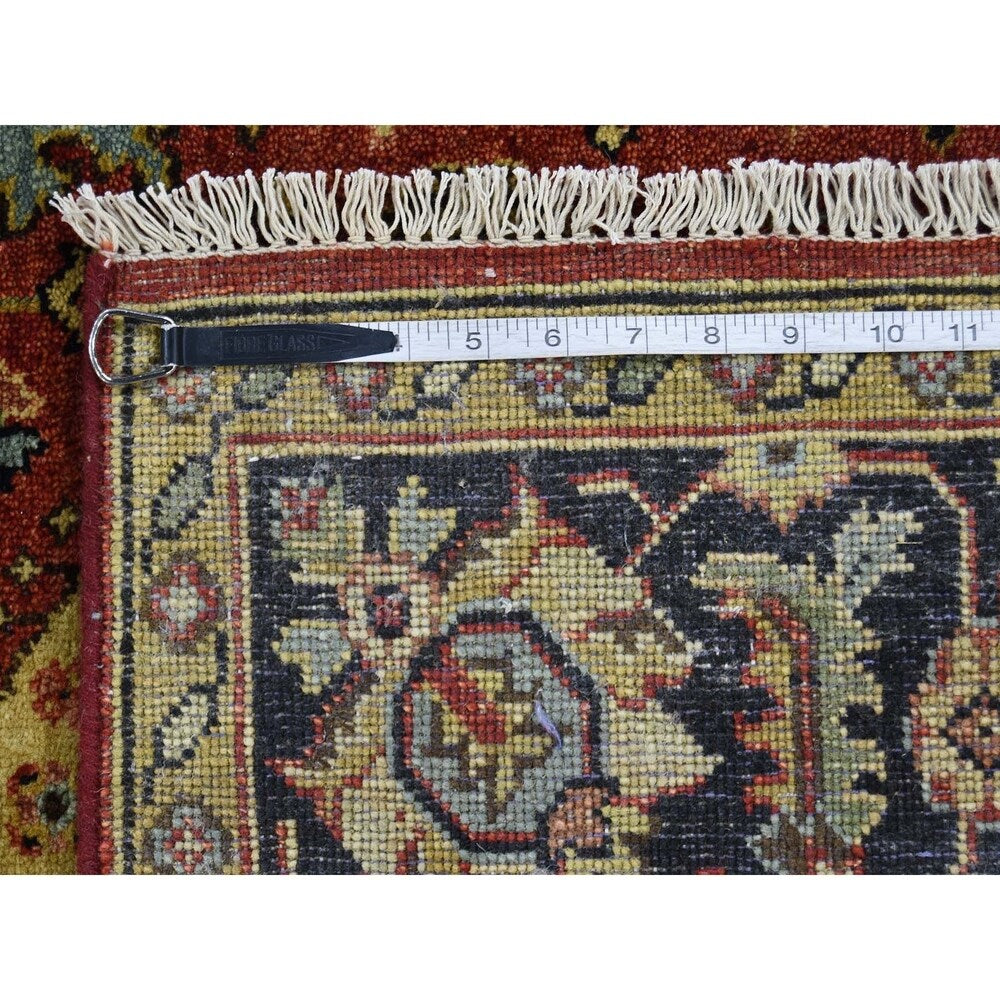 Shahbanu Rugs Red Karajeh Design Pure Wool Hand-Knotted Oriental Rug (3'10" x 6'0") - 3'10" x 6'0"
