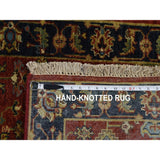 Shahbanu Rugs Red Karajeh Design Runner Pure Wool Hand Knotted Oriental Rug (2'6" x 8'0") - 2'6" x 8'0"