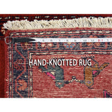 Shahbanu Rugs Red New Persian Hamadan With Birds Hand-Knotted Narrow Runner Rug (2'7" x 9'3") - 2'7" x 9'3"