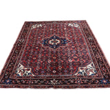 Shahbanu Rugs Red New Persian Hussainabad Pure Wool Hand-Knotted Oriental Rug (5'3" x 6'8") - 5'3" x 6'8"