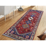 Shahbanu Rugs Red New Pure Wool Hand-knotted Runner Oriental Rug (2'3" x 6'0") - 2'3" x 6'0"