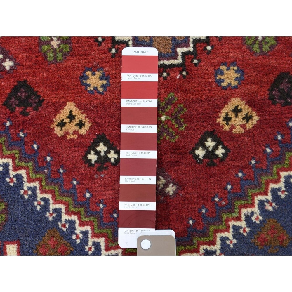 Shahbanu Rugs Red New Pure Wool Hand-knotted Runner Oriental Rug (2'3" x 6'0") - 2'3" x 6'0"