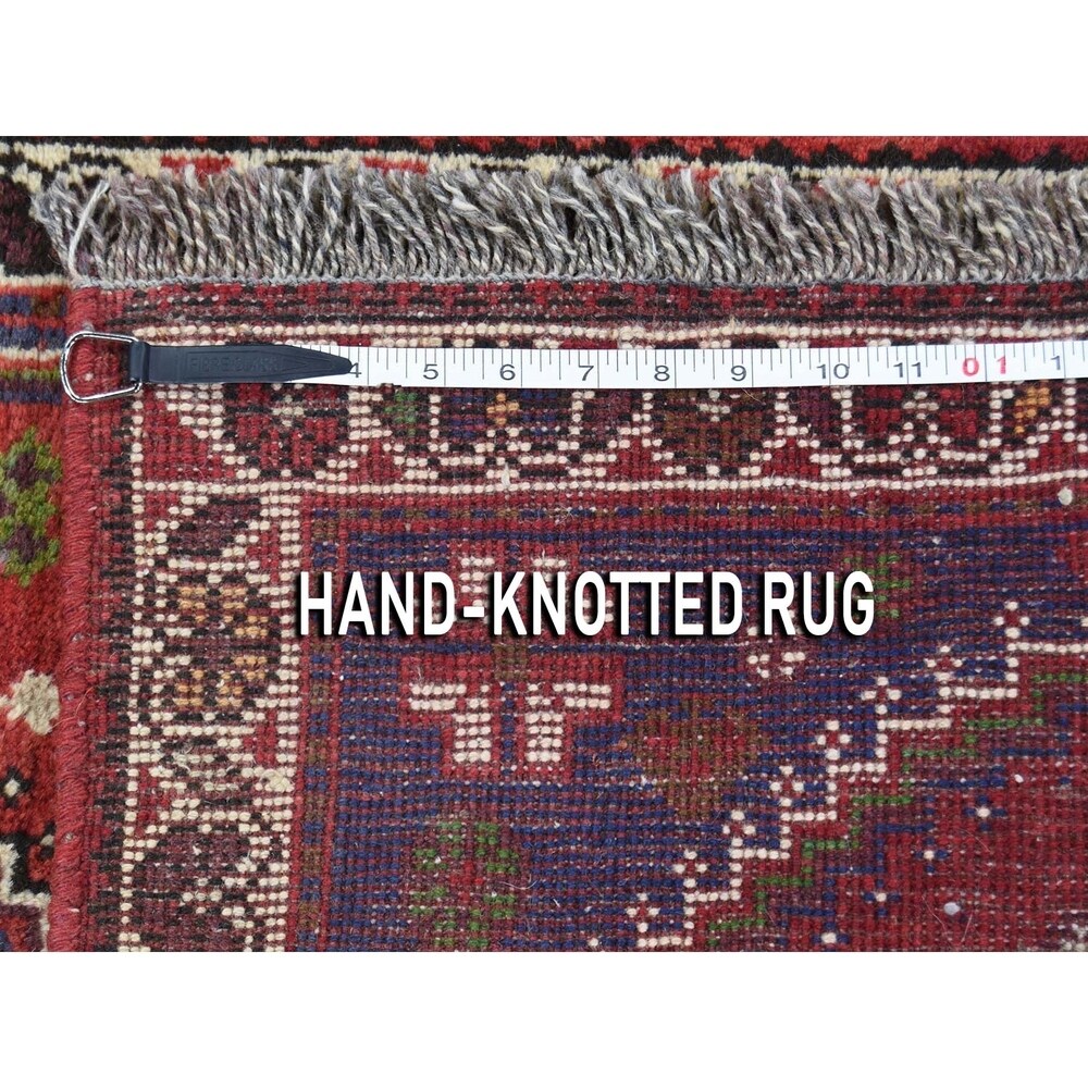 Shahbanu Rugs Red New Pure Wool Hand-knotted Runner Oriental Rug (2'3" x 6'0") - 2'3" x 6'0"