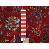 Shahbanu Rugs Red Semi Antique Persian Kashan Full Pile Pure Wool Hand Knotted Oriental Rug (9'8" x 13'6") - 9'8" x 13'6"