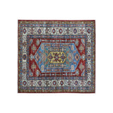 Shahbanu Rugs Red Super Kazak Pure Wool Geometric Design Hand-Knotted Oriental Rug (3'3" x 5'0") - 3'3" x 5'0"