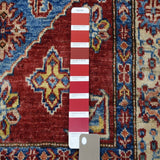 Shahbanu Rugs Red Super Kazak Pure Wool Geometric Design Hand-Knotted Oriental Rug (3'3" x 5'0") - 3'3" x 5'0"