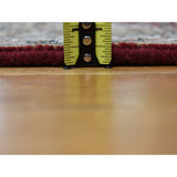 Shahbanu Rugs Red Tabriz Mahi Wool and Silk Hand-Knotted Oriental Runner Rug (2'7" x 10'0") - 2'7" x 10'0"