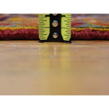 Shahbanu Rugs Red,Vintage Persian Heriz Flower Design Hand-Knotted Oriental Rug (7'6" x 10'7") - 7'6" x 10'7"