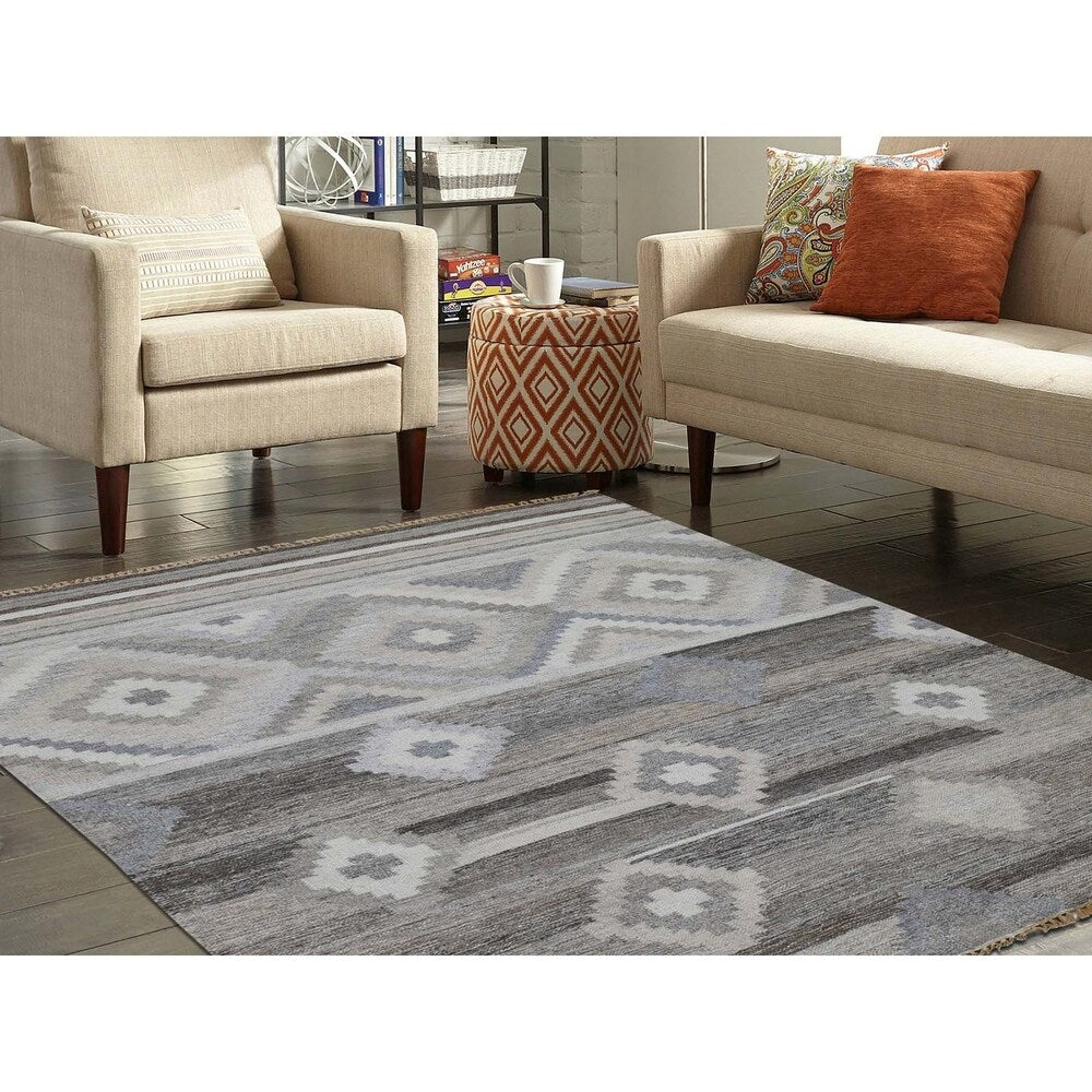 Shahbanu Rugs Reversible Flat Weave Anatolian Kilim Hand Woven Oriental Rug (5'3" x 7'0") - 5'3" x 7'0"