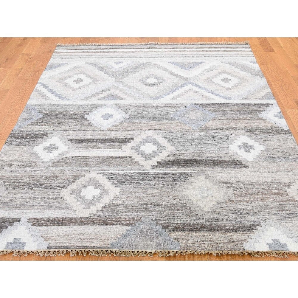 Shahbanu Rugs Reversible Flat Weave Anatolian Kilim Hand Woven Oriental Rug (5'3" x 7'0") - 5'3" x 7'0"