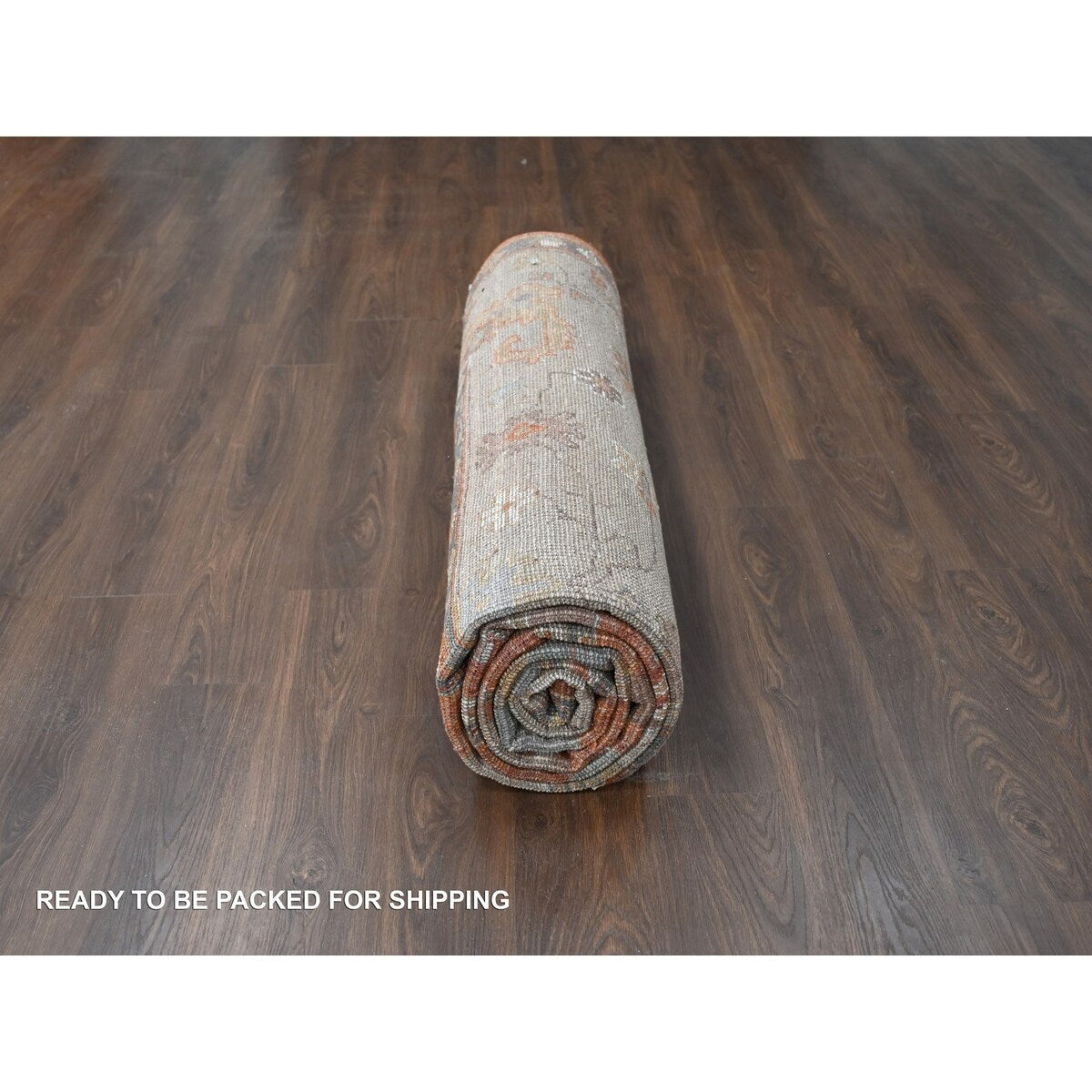 Shahbanu Rugs Rust Red, Wool Hand Knotted, Ushak Design, Supple Collection Thick and Plush, Oriental Rug (10'0" x 13'9")