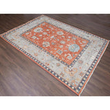 Shahbanu Rugs Rust Red, Wool Hand Knotted, Ushak Design, Supple Collection Thick and Plush, Oriental Rug (10'0" x 13'9")