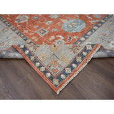 Shahbanu Rugs Rust Red, Wool Hand Knotted, Ushak Design, Supple Collection Thick and Plush, Oriental Rug (10'0" x 13'9")