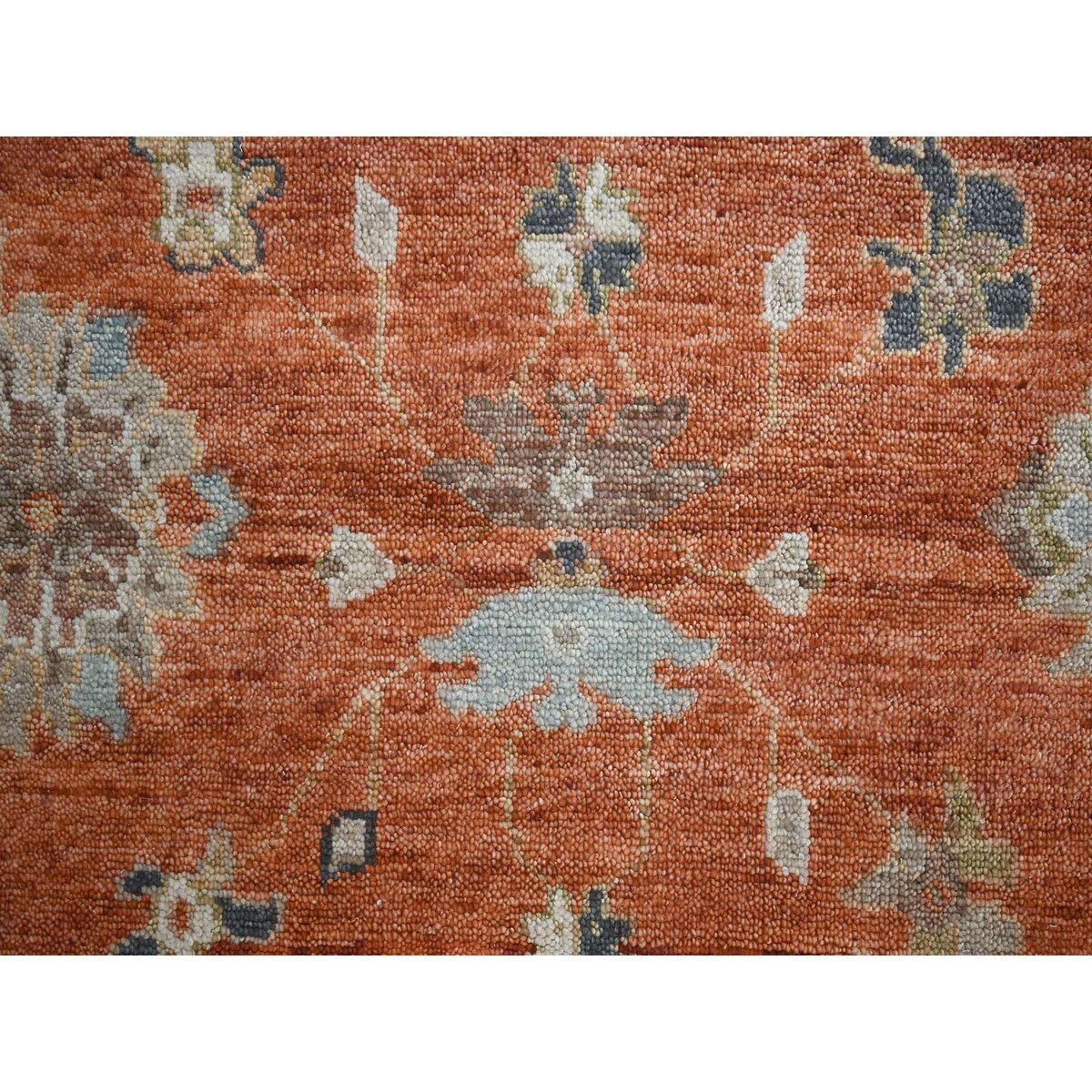 Shahbanu Rugs Rust Red, Wool Hand Knotted, Ushak Design, Supple Collection Thick and Plush, Oriental Rug (10'0" x 13'9")
