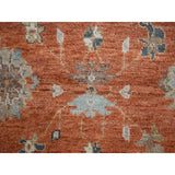 Shahbanu Rugs Rust Red, Wool Hand Knotted, Ushak Design, Supple Collection Thick and Plush, Oriental Rug (10'0" x 13'9")