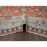 Shahbanu Rugs Rust Red, Wool Hand Knotted, Ushak Design, Supple Collection Thick and Plush, Oriental Rug (10'0" x 13'9")