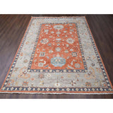 Shahbanu Rugs Rust Red, Wool Hand Knotted, Ushak Design, Supple Collection Thick and Plush, Oriental Rug (10'0" x 13'9")
