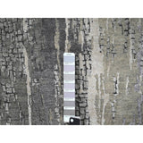 Shahbanu Rugs Rustic Gray Persian Knot Abstract Mosaic Design Wool and Silk Hand Knotted Dense Weave XL Runner Rug (2'9"x19'9")