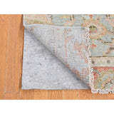 Shahbanu Rugs Sage Green Oushak Design Supple Collection Lush and Plush Pure Wool Hand Knotted Sample Square Rug (3'0" x 3'0")