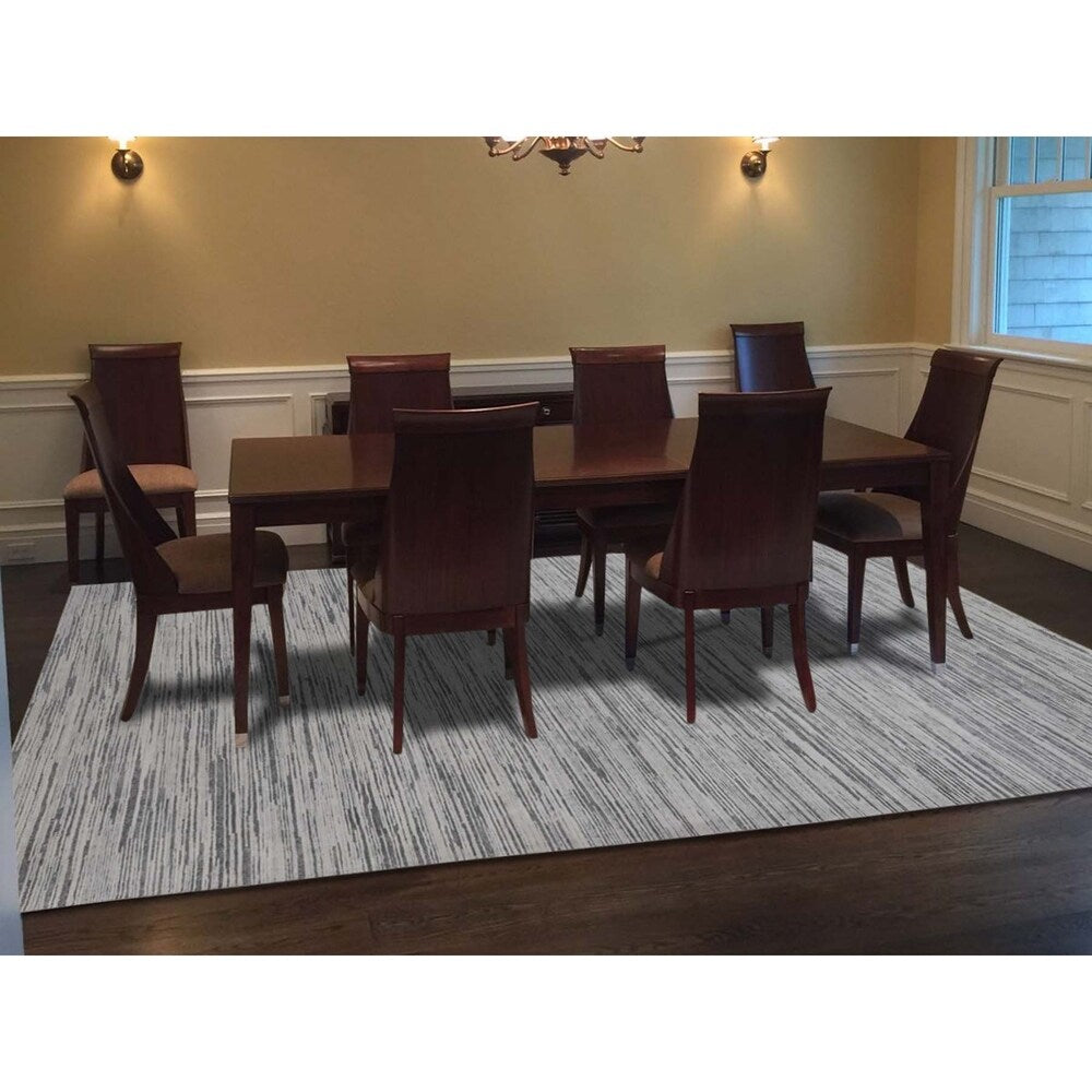 Shahbanu Rugs Silk with Oxidized Wool Gabbeh Design Hi-Lo Pile Oriental Rug (9'1" x 12'3") - 9'1" x 12'3"