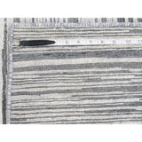 Shahbanu Rugs Silk with Oxidized Wool Gabbeh Design Hi-Lo Pile Oriental Rug (9'1" x 12'3") - 9'1" x 12'3"