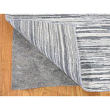 Shahbanu Rugs Silk with Oxidized Wool Gabbeh Design Hi-Lo Pile Oriental Rug (9'1" x 12'3") - 9'1" x 12'3"