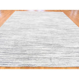 Shahbanu Rugs Silk with Oxidized Wool Gabbeh Design Hi-Lo Pile Oriental Rug (9'1" x 12'3") - 9'1" x 12'3"