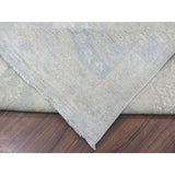 Shahbanu Rugs Silver Wash Peshawar with Khotan Design Pure Wool Hand Knotted Oriental Rug (8'0" x 9'6") - 8'0" x 9'6"