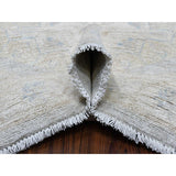 Shahbanu Rugs Silver Wash Peshawar with Khotan Design Pure Wool Hand Knotted Oriental Rug (8'0" x 9'6") - 8'0" x 9'6"