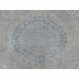 Shahbanu Rugs Silver Wash Peshawar with Khotan Design Pure Wool Hand Knotted Oriental Rug (8'0" x 9'6") - 8'0" x 9'6"