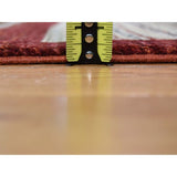 Shahbanu Rugs Striped Peshawar Gabbeh Pure Wool Hand Knotted Oriental Rug (4'9" x 6'5") - 4'9" x 6'5"