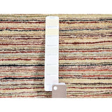 Shahbanu Rugs Striped Peshawar Gabbeh Pure Wool Hand Knotted Oriental Rug (4'9" x 6'5") - 4'9" x 6'5"