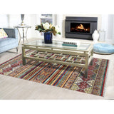 Shahbanu Rugs Super Kazak ColorFul Khorjin Design Pure Wool Hand Knotted Oriental Rug (6'0" x 9'0") - 6'0" x 9'0"