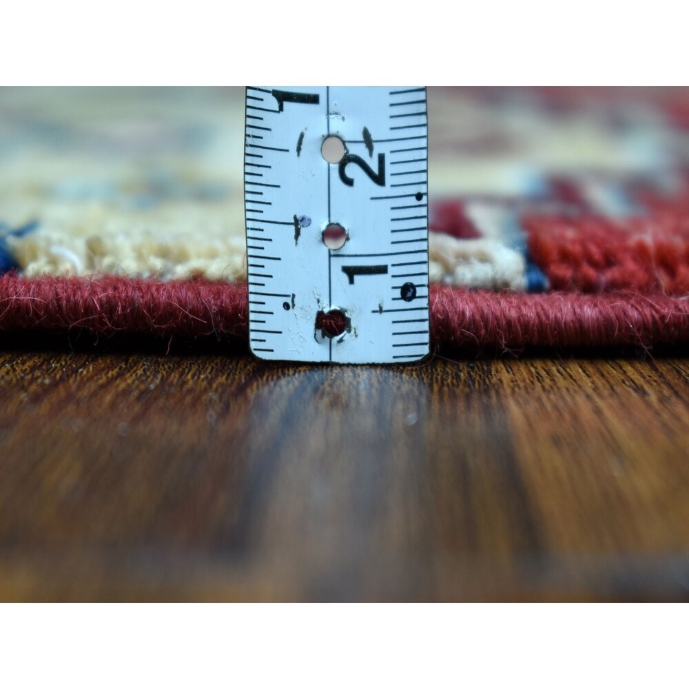 Shahbanu Rugs Super Kazak ColorFul Khorjin Design Pure Wool Hand Knotted Oriental Rug (6'0" x 9'0") - 6'0" x 9'0"