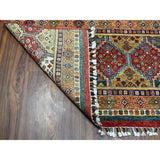 Shahbanu Rugs Super Kazak ColorFul Khorjin Design Pure Wool Hand Knotted Oriental Rug (6'0" x 9'0") - 6'0" x 9'0"