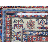 Shahbanu Rugs Super Kazak Pure Wool Geometric Design Hand-Knotted Oriental Rug (3'0" x 3'9") - 3'0" x 3'9"