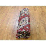 Shahbanu Rugs Super Kazak Pure Wool Geometric Design Hand-Knotted Oriental Rug (9'0" x 12'0") - 9'0" x 12'0"